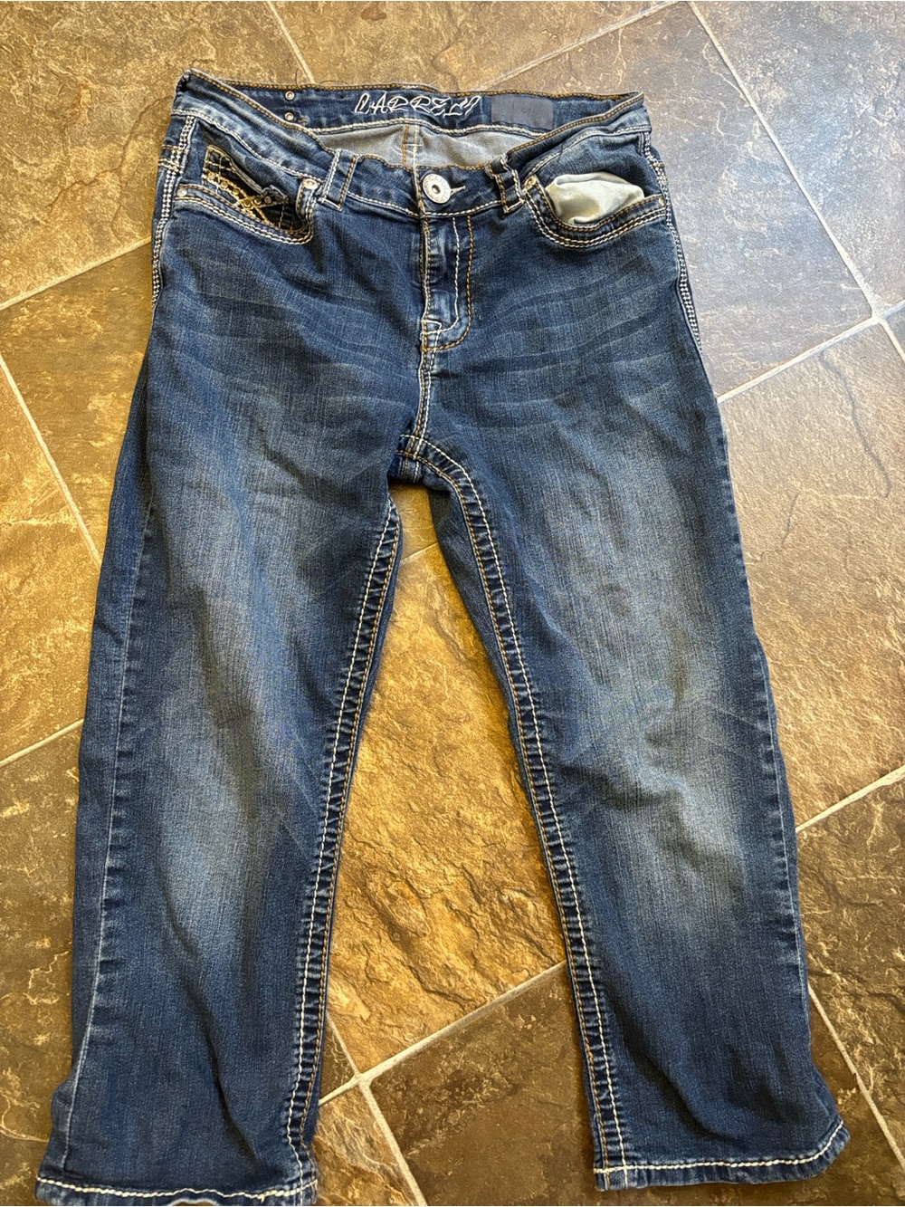 Dark Blue Women's Denim Capris